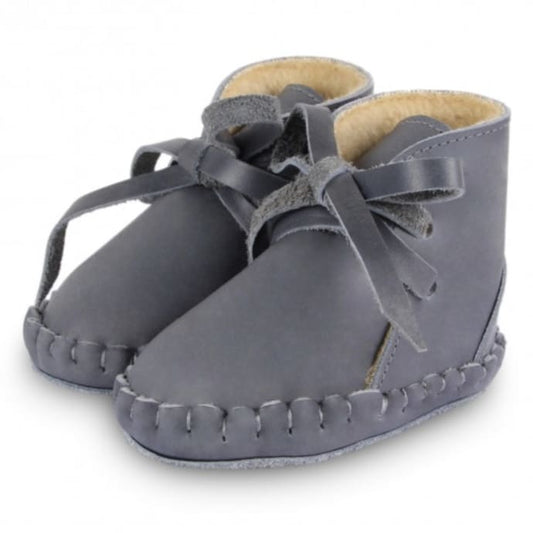 Donsje Baby Schuhe PINA CLASSIC LINING Grey Pull Up Leather